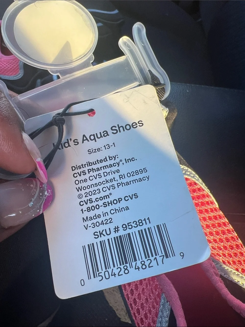 Kids Black and Pink Slip-On Water Shoes
